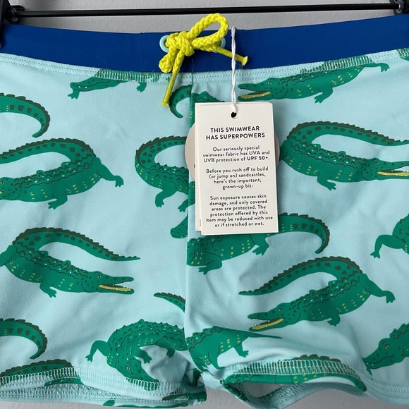 Boden Boys Swim Trunks Neptune Blue Crocodiles Size 8/9 NWT - Picture 3 of 3